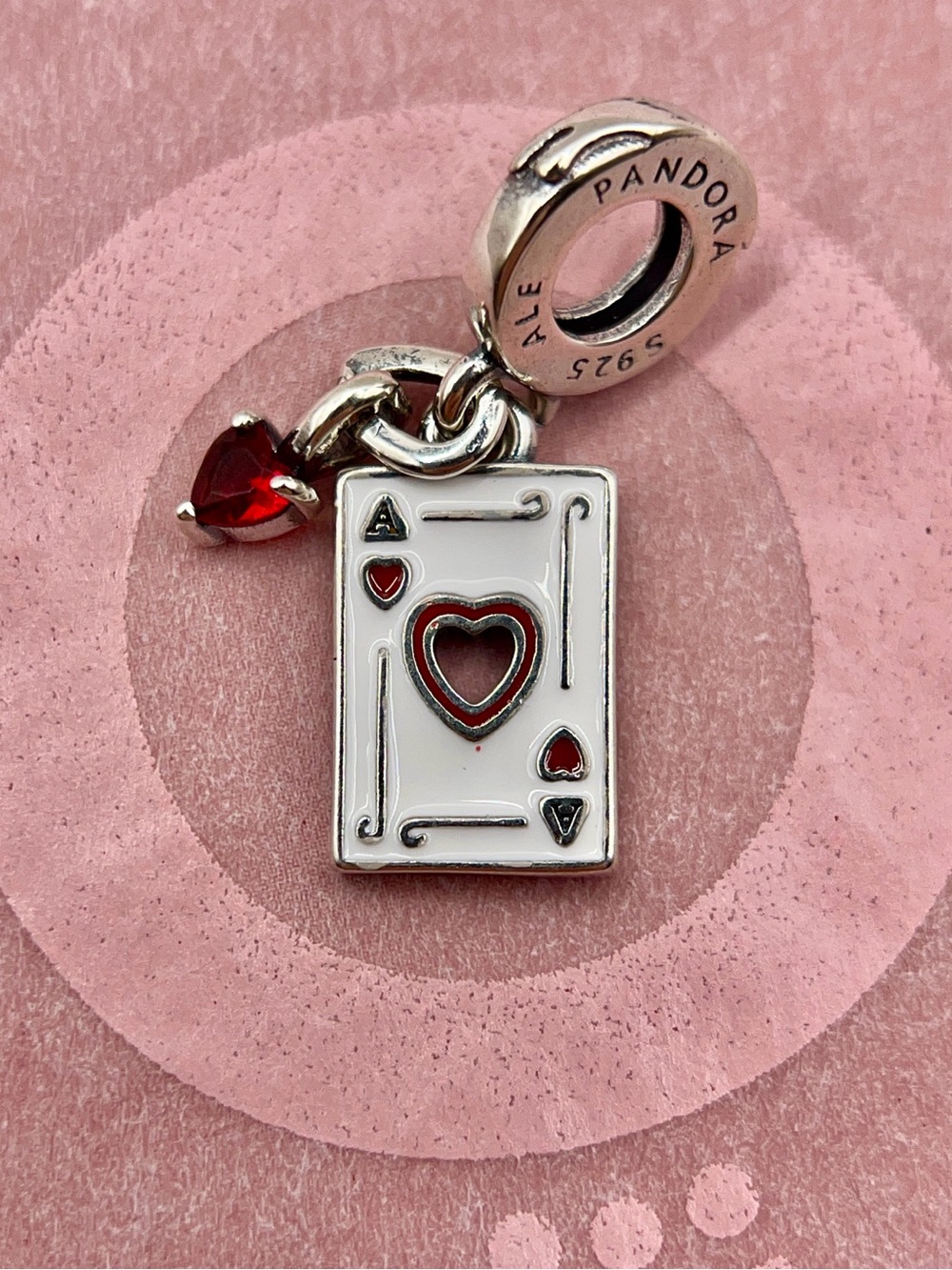 Pandora Disney Alice in Wonderland Queen of Hearts Playing Card Dangle